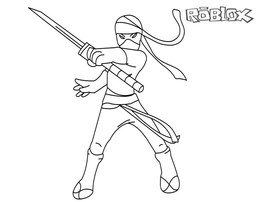 Coloring page Roblox beautiful ninja